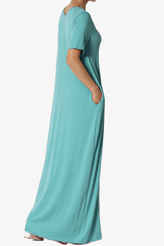 Vina Pocket Oversized Maxi Dress DUSTY TEAL_4
