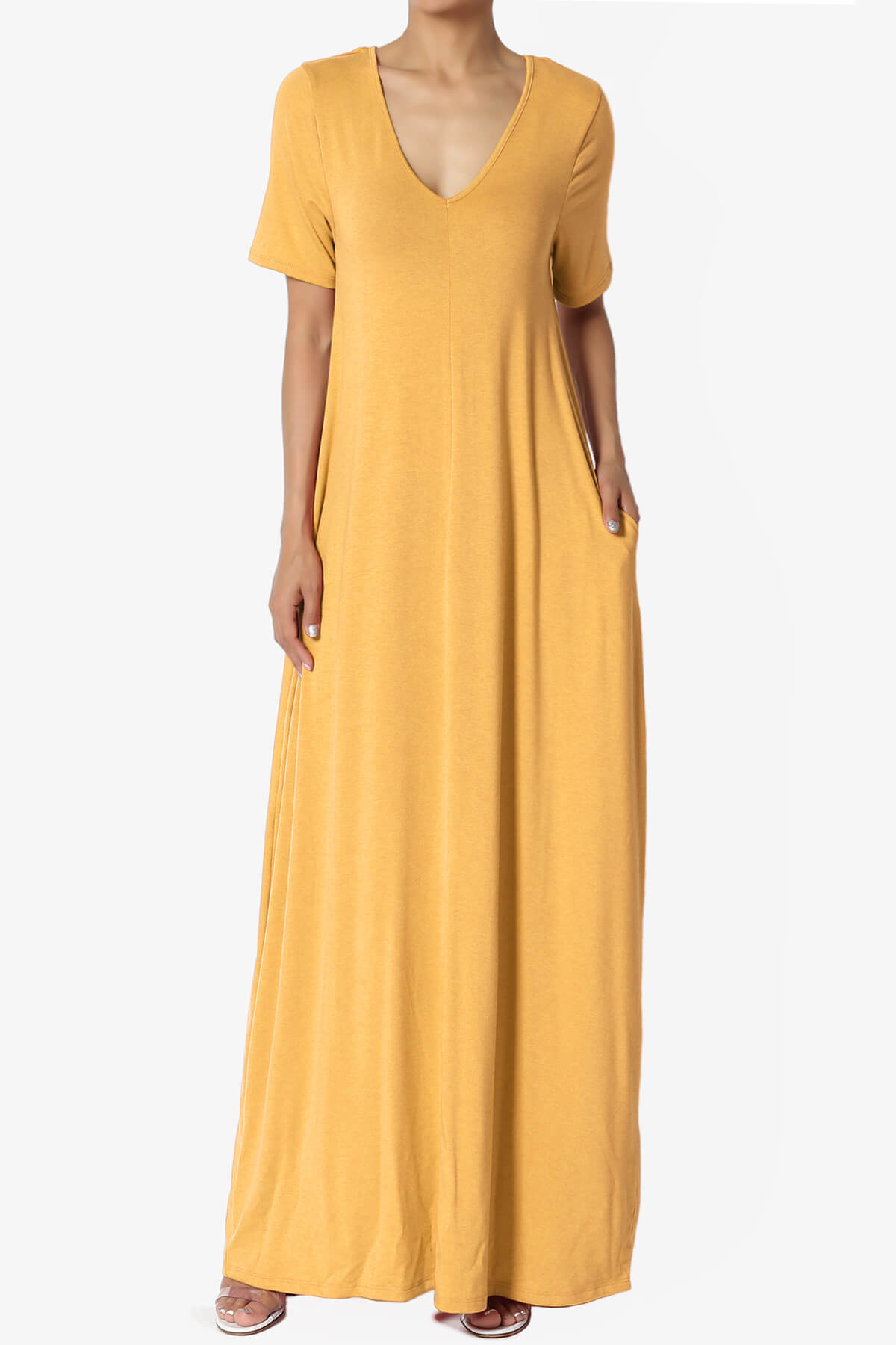 Vina Pocket Oversized Maxi Dress GOLDEN MUSTARD_1