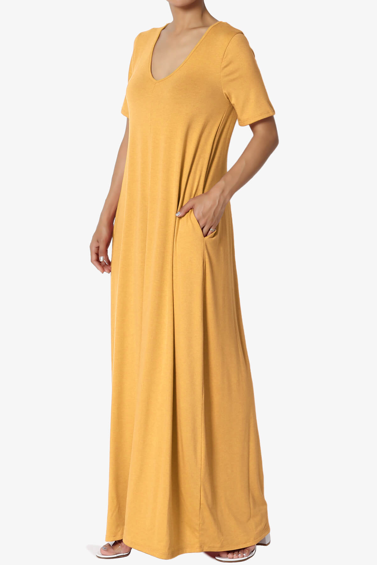 Vina Pocket Oversized Maxi Dress GOLDEN MUSTARD_3