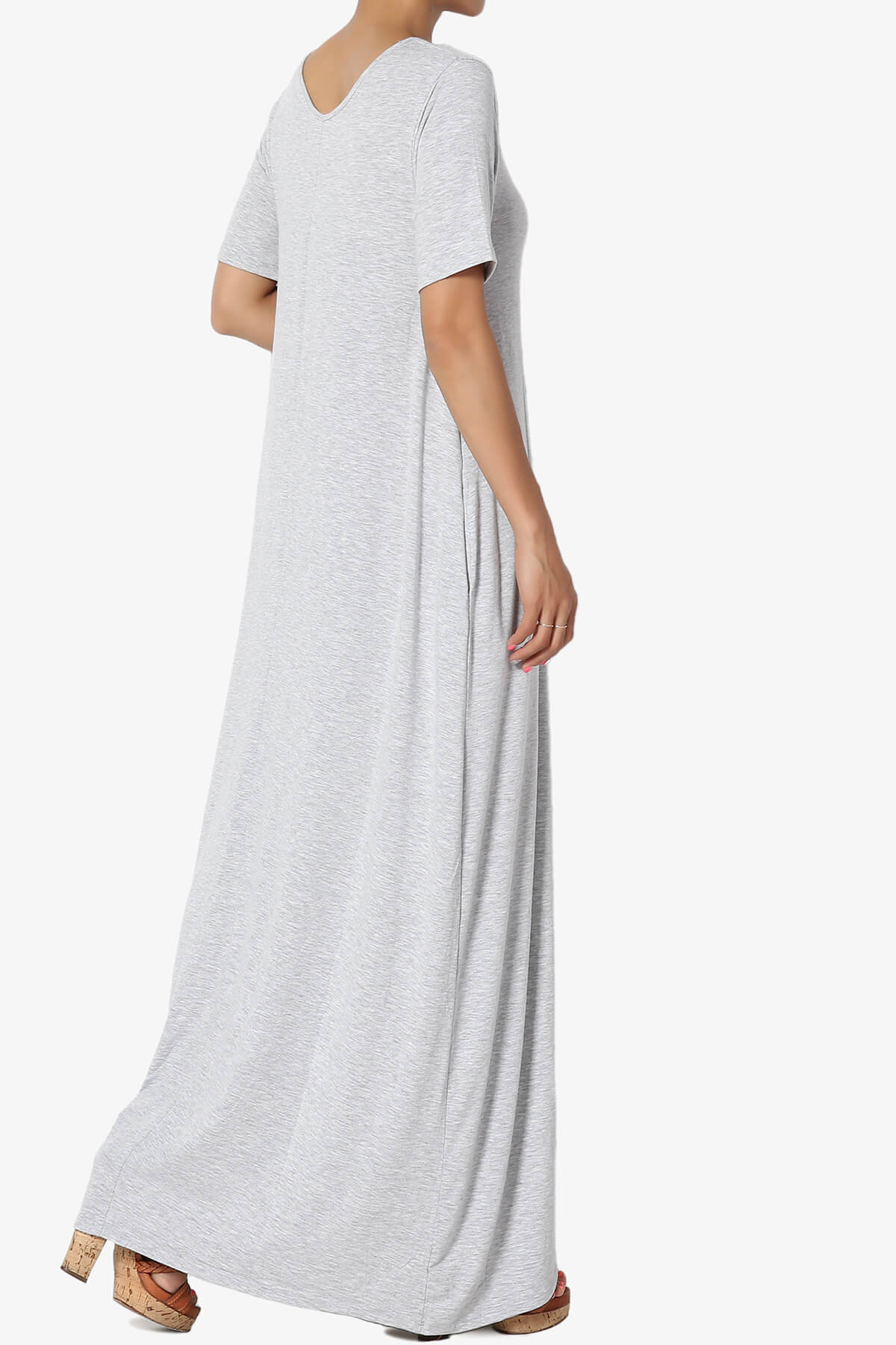 Vina Pocket Oversized Maxi Dress HEATHER GREY_4