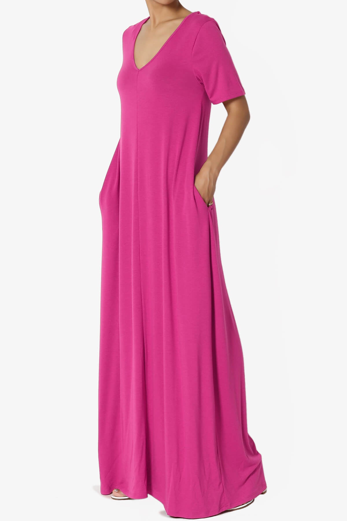 Load image into Gallery viewer, Vina Pocket Oversized Maxi Dress HOT PINK_3
