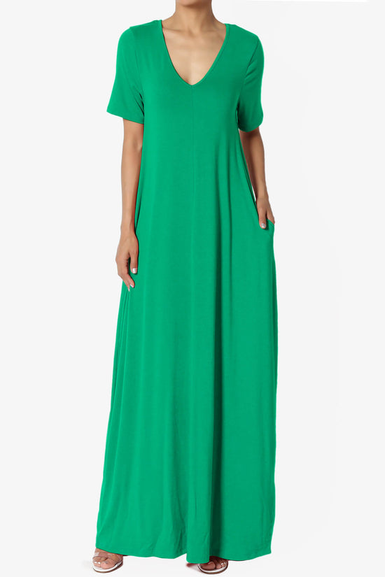 Load image into Gallery viewer, Vina Pocket Oversized Maxi Dress KELLY GREEN_1
