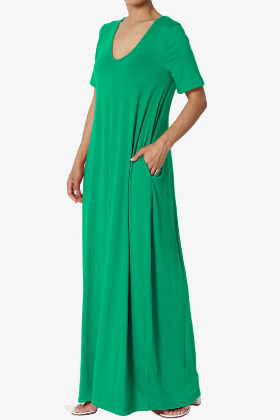 Vina Pocket Oversized Maxi Dress KELLY GREEN_3