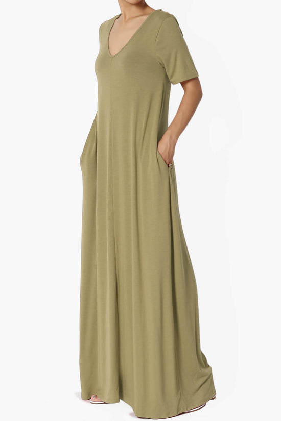 Vina Pocket Oversized Maxi Dress KHAKI GREEN_3