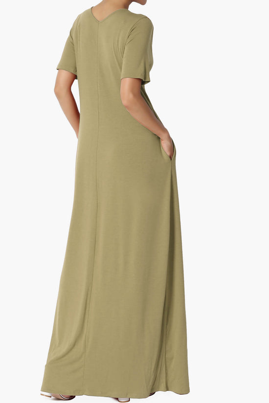 Vina Pocket Oversized Maxi Dress KHAKI GREEN_4