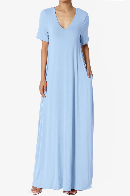 Vina Pocket Oversized Maxi Dress LIGHT BLUE_1