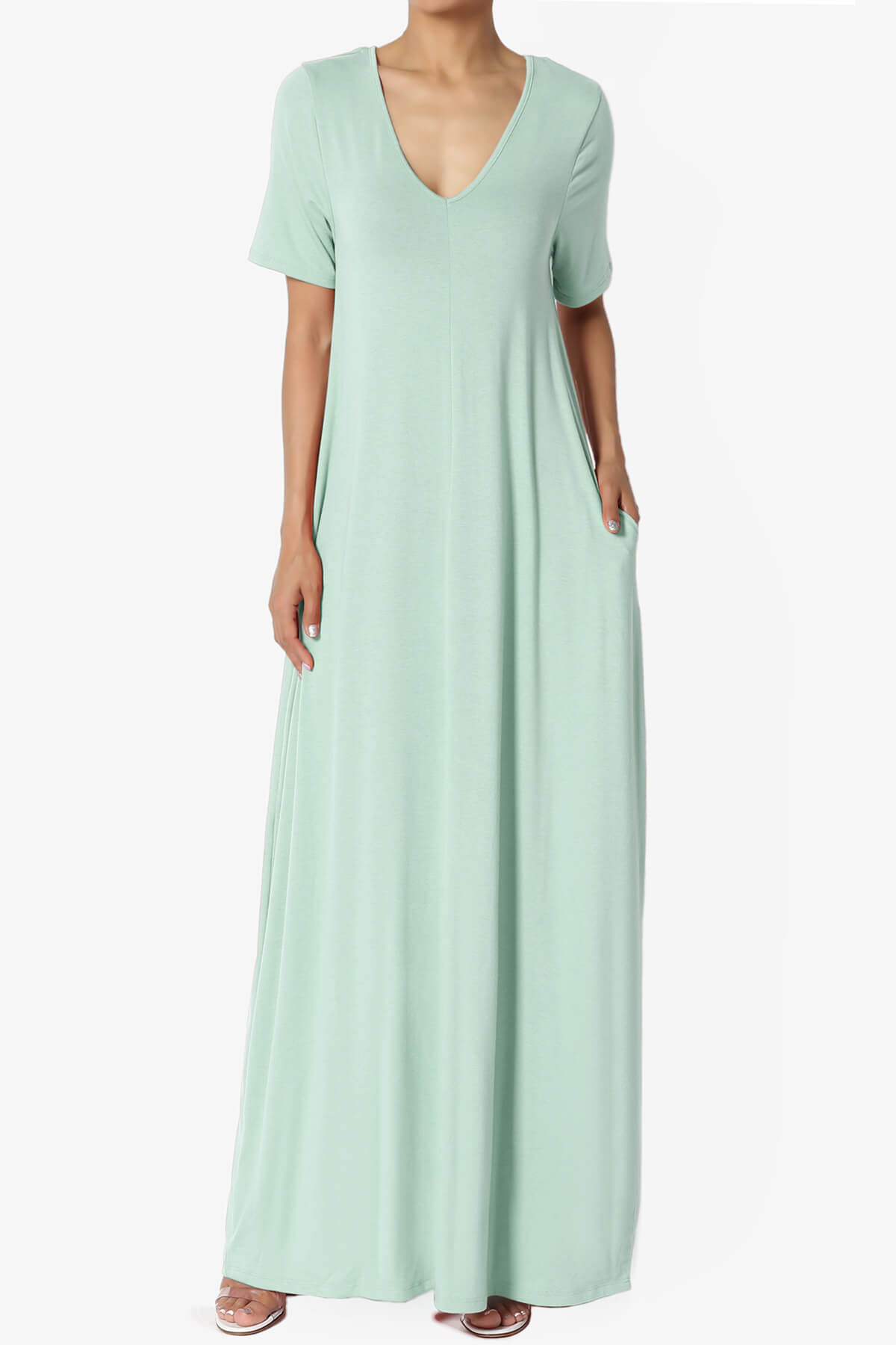 Vina Pocket Oversized Maxi Dress LIGHT GREEN_1
