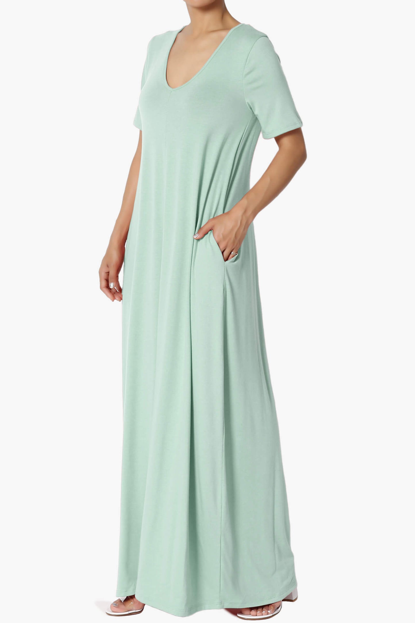 Vina Pocket Oversized Maxi Dress LIGHT GREEN_3