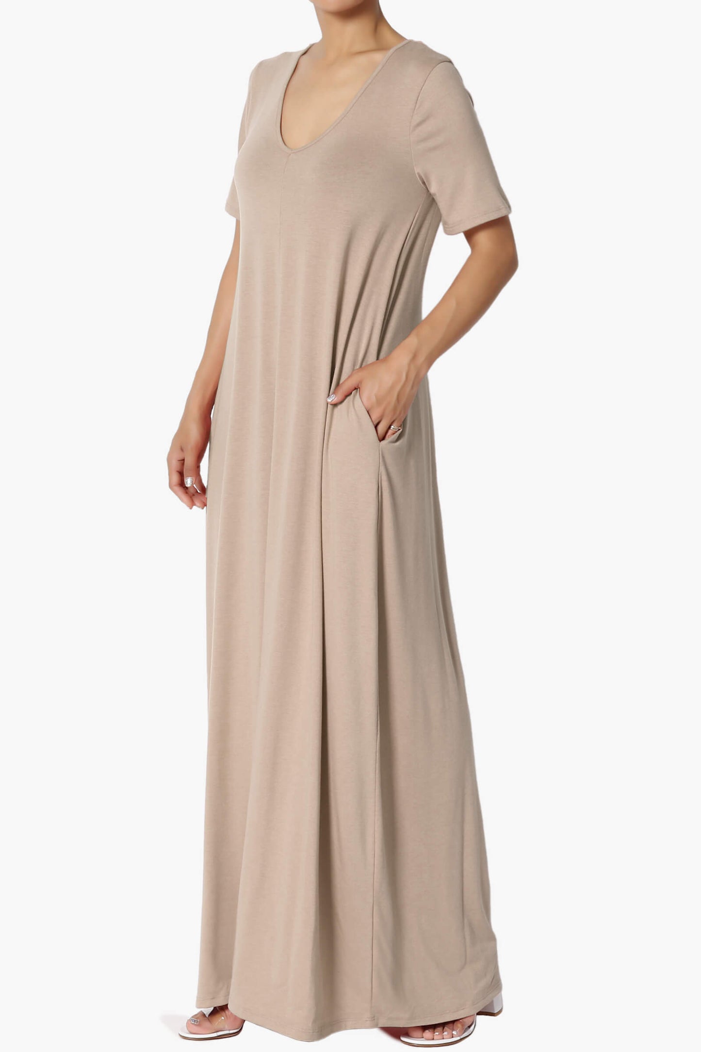 Load image into Gallery viewer, Vina Pocket Oversized Maxi Dress LIGHT MOCHA_3
