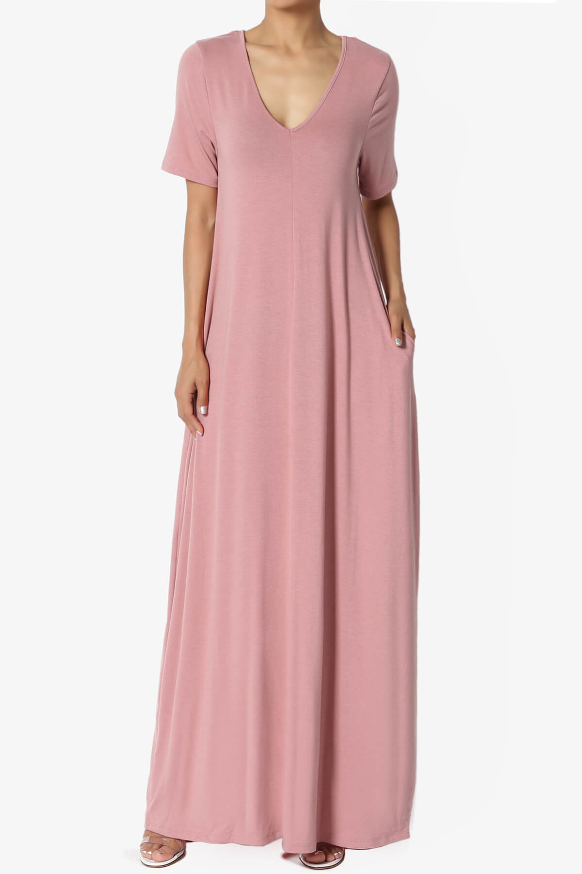Load image into Gallery viewer, Vina Pocket Oversized Maxi Dress LIGHT ROSE_1

