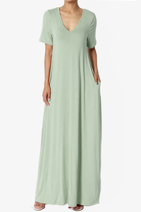 Load image into Gallery viewer, Vina Pocket Oversized Maxi Dress LIGHT SAGE_1
