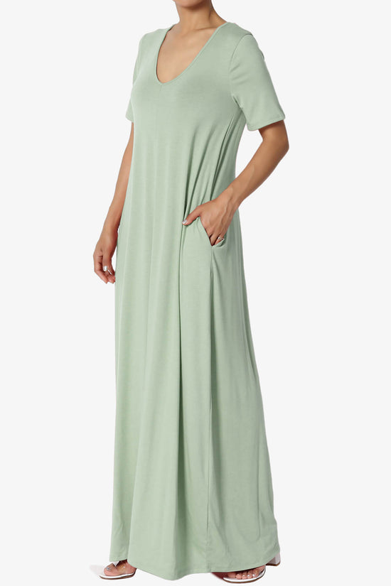 Vina Pocket Oversized Maxi Dress LIGHT SAGE_3