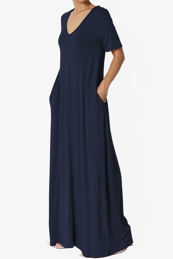 Load image into Gallery viewer, Vina Pocket Oversized Maxi Dress NAVY_3
