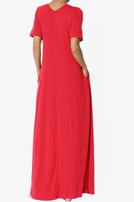 Load image into Gallery viewer, Vina Pocket Oversized Maxi Dress RED_2
