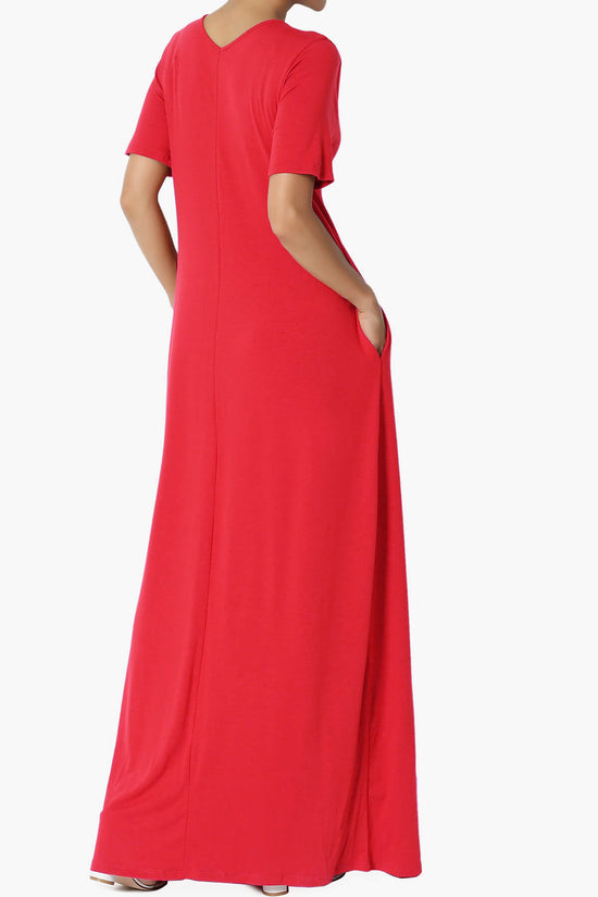 Vina Pocket Oversized Maxi Dress RED_4