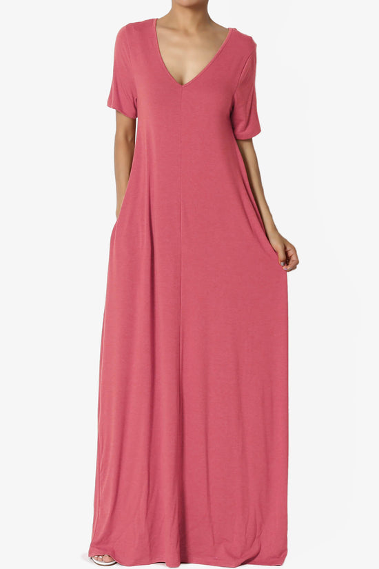 Vina Pocket Oversized Maxi Dress ROSE_1