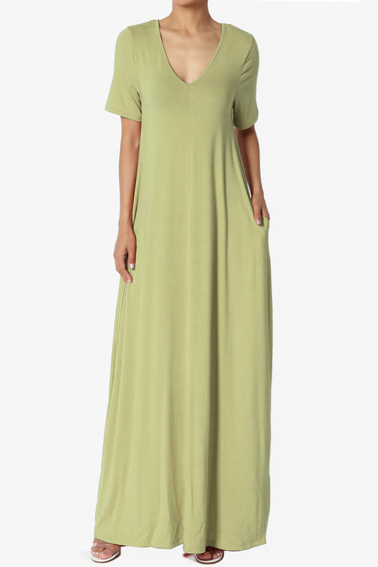Vina Pocket Oversized Maxi Dress SAGE_1