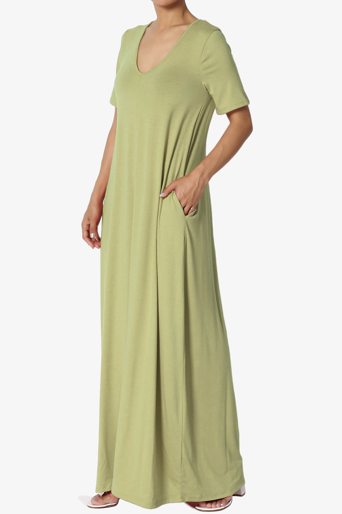 Load image into Gallery viewer, Vina Pocket Oversized Maxi Dress SAGE_3

