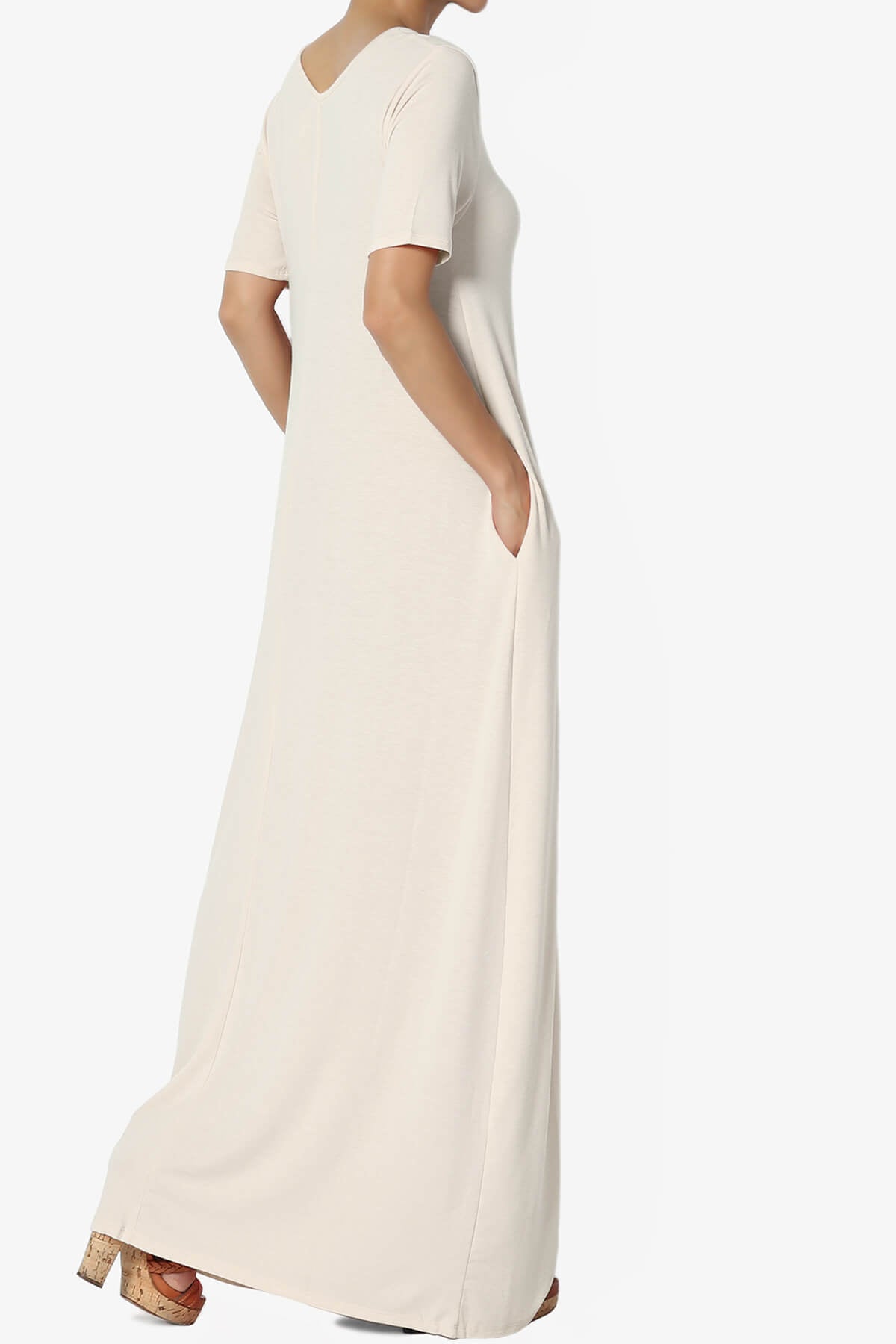 Load image into Gallery viewer, Vina Pocket Oversized Maxi Dress SAND BEIGE_4
