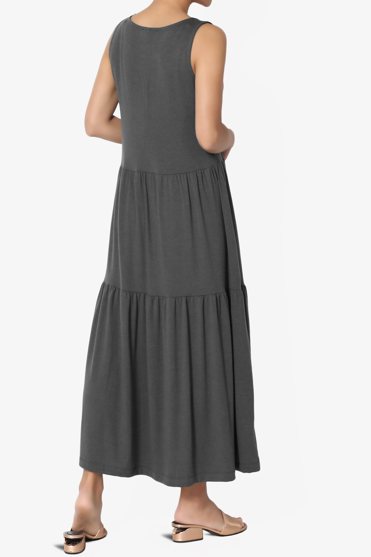 Load image into Gallery viewer, Macie Sleeveless Tiered Jersey Long Midi Dress ASH GREY_4
