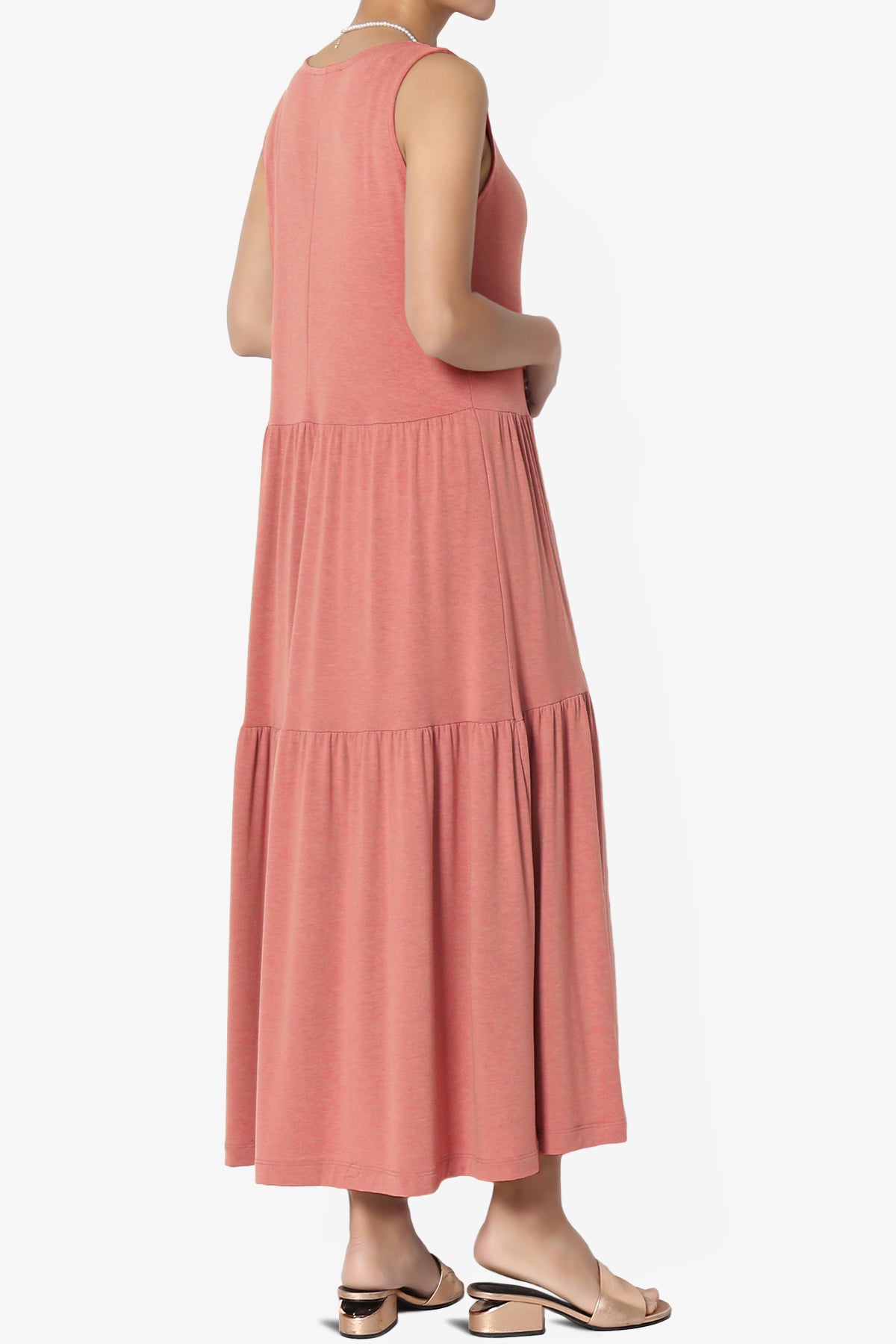 Load image into Gallery viewer, Macie Sleeveless Tiered Jersey Long Midi Dress ASH ROSE_4
