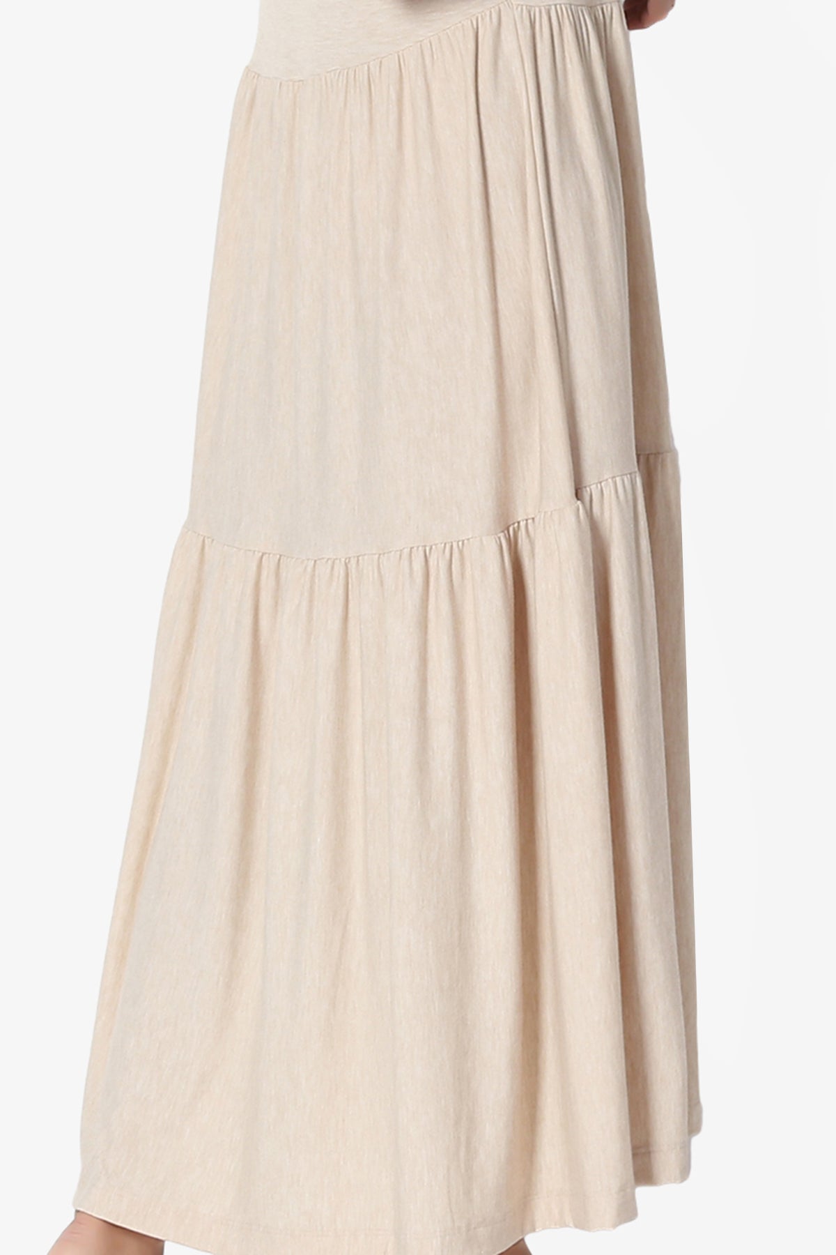 Load image into Gallery viewer, Macie Sleeveless Tiered Jersey Long Midi Dress HEATHER BEIGE_5
