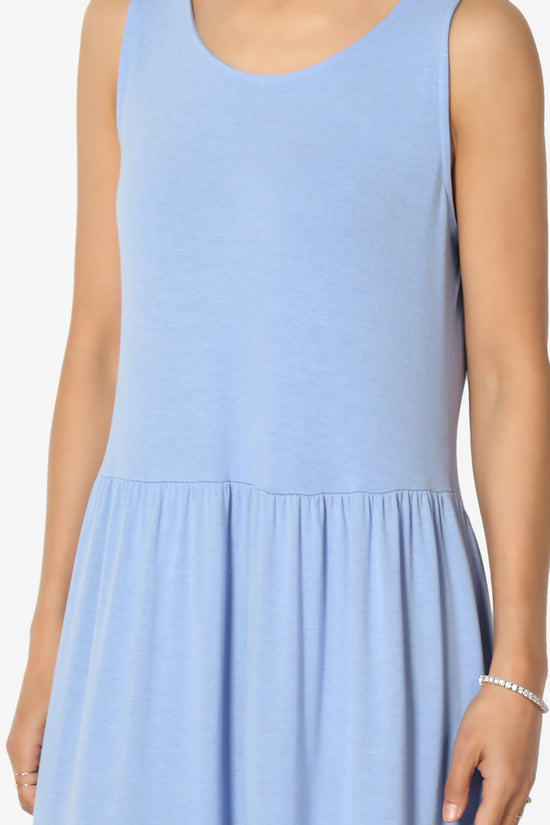 Macie Sleeveless Tiered Jersey Long Midi Dress LIGHT BLUE_5