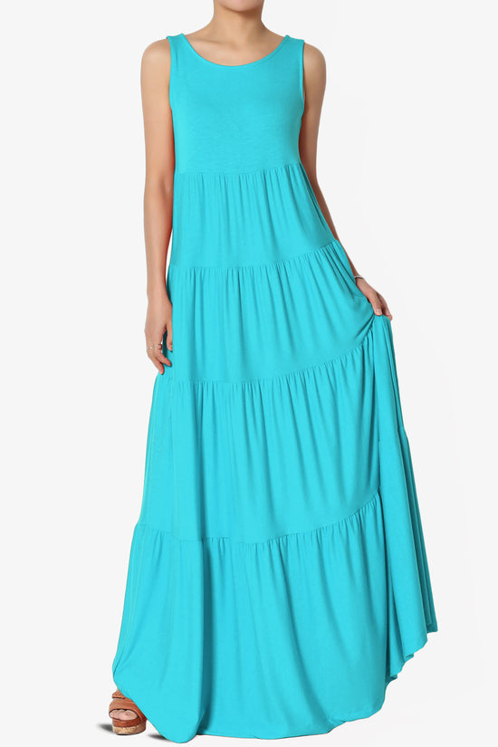 Load image into Gallery viewer, Macie Sleeveless Tiered Jersey Long Maxi Dress PLUS
