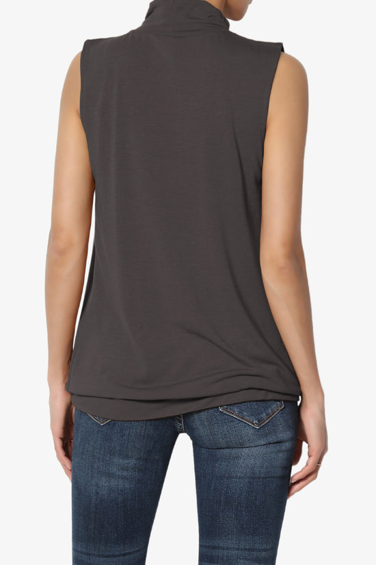 Load image into Gallery viewer, Jibbitz Sleeveless Mock Neck Pleated Top ASH GREY_2
