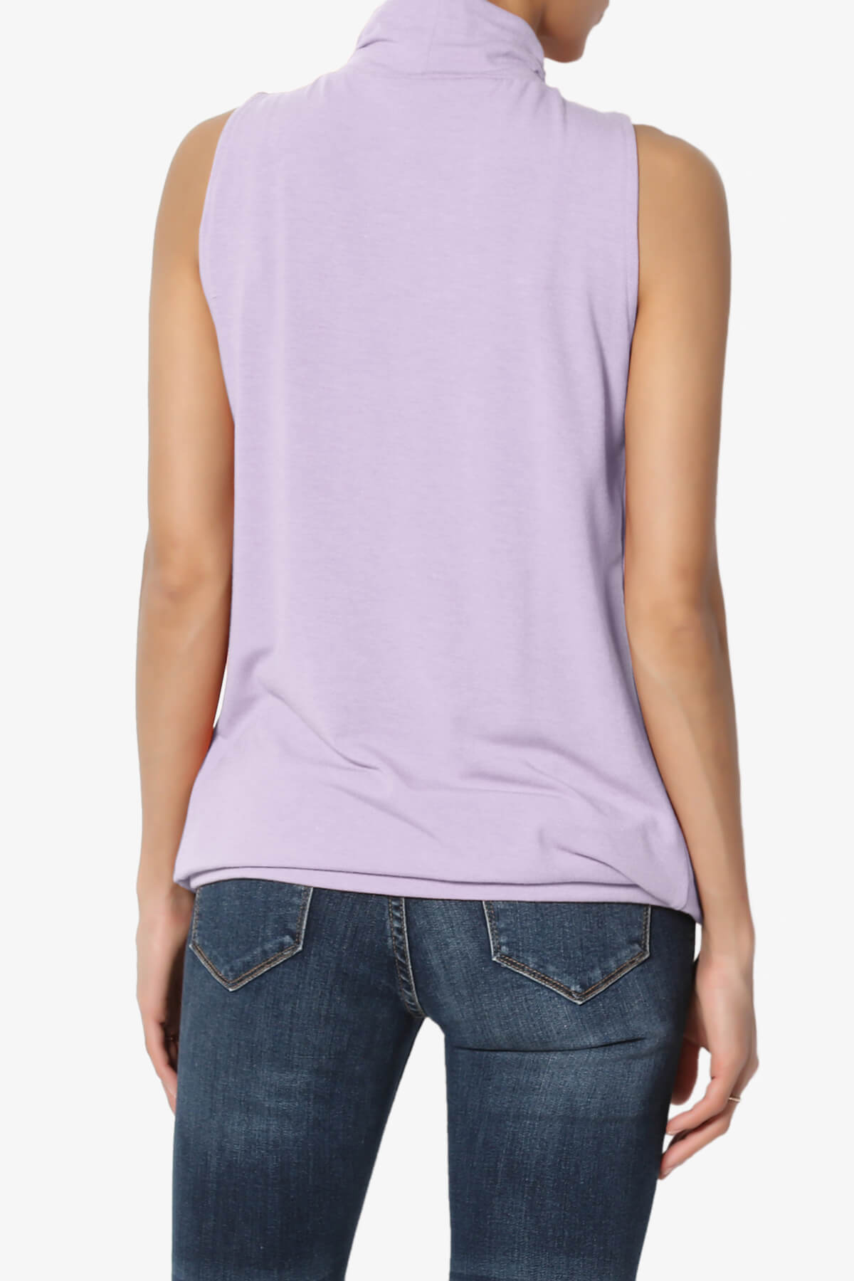 Load image into Gallery viewer, Jibbitz Sleeveless Mock Neck Pleated Top DUSTY LAVENDER_2

