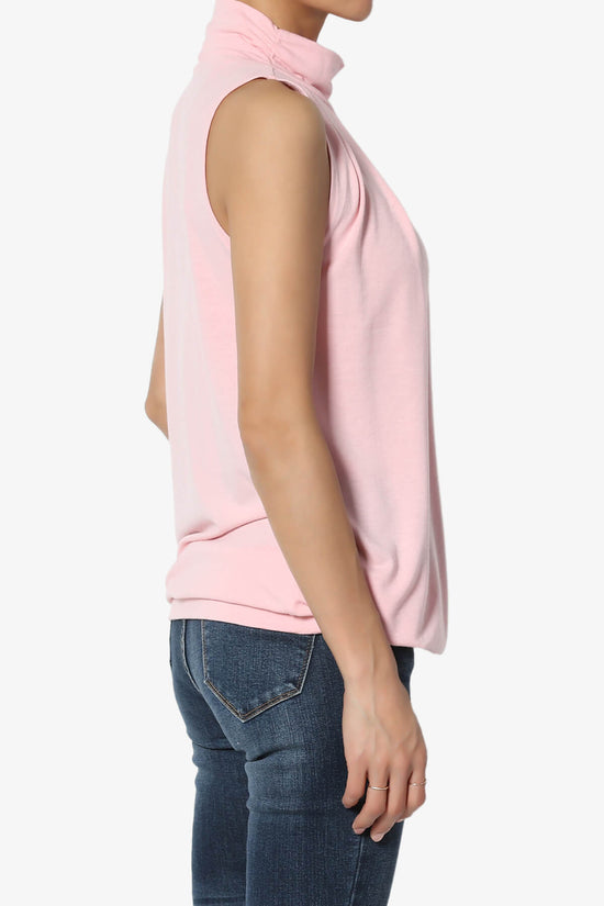 Load image into Gallery viewer, Jibbitz Sleeveless Mock Neck Pleated Top DUSTY PINK_4

