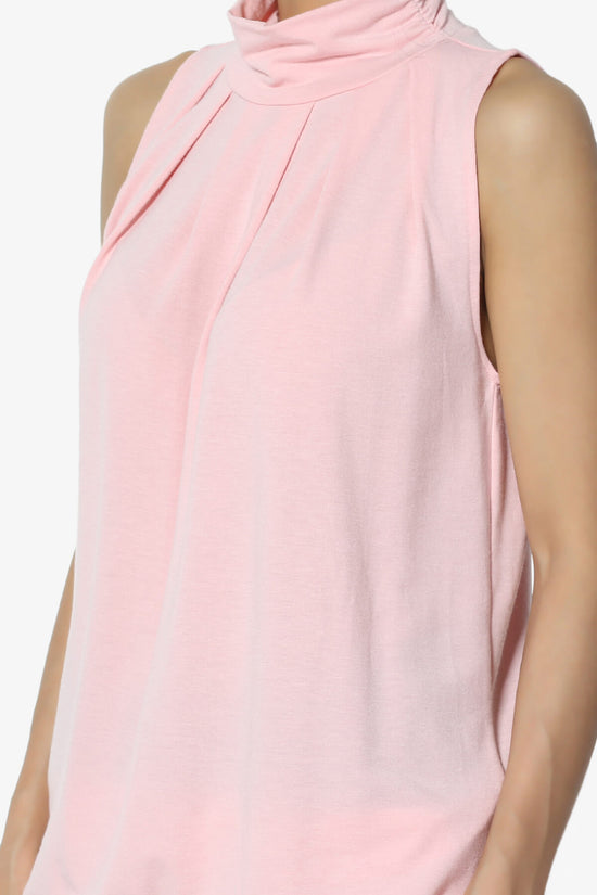 Load image into Gallery viewer, Jibbitz Sleeveless Mock Neck Pleated Top DUSTY PINK_5
