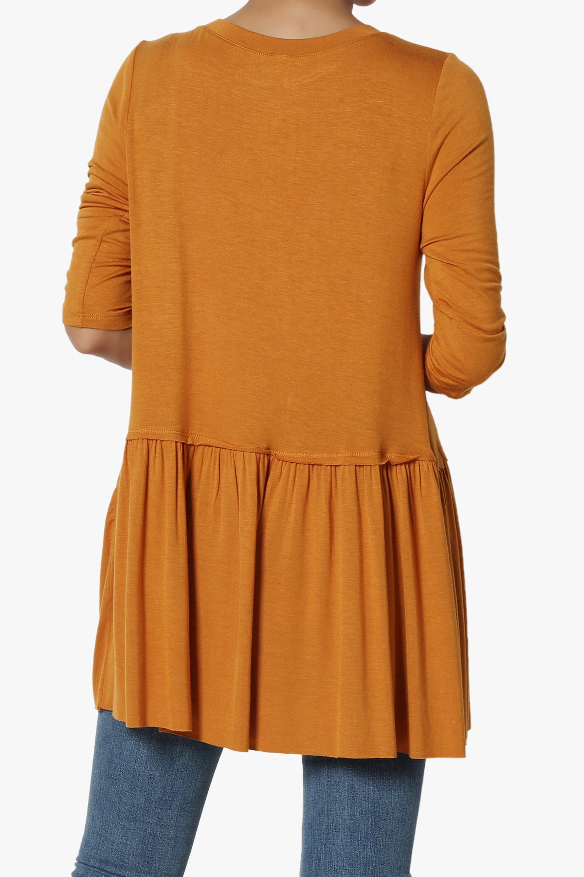 Tofino 3/4 Sleeve Pleated Peplum Top