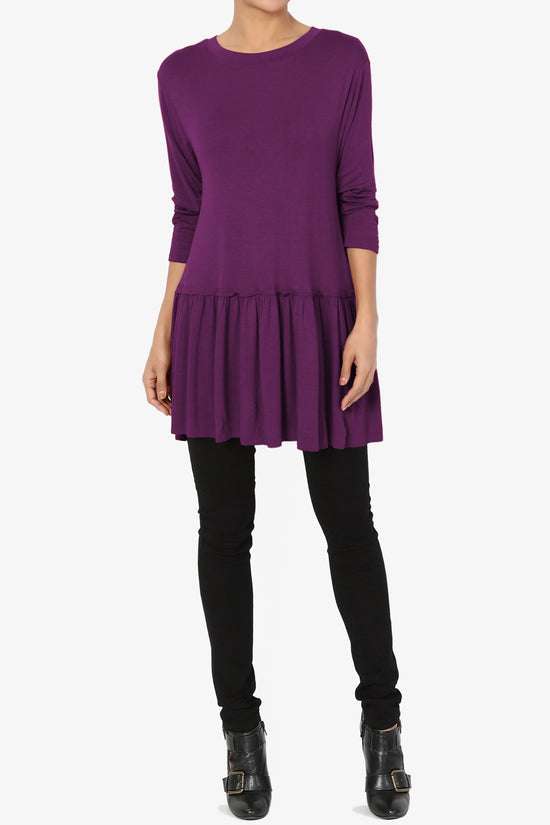 Tofino 3/4 Sleeve Pleated Peplum Top