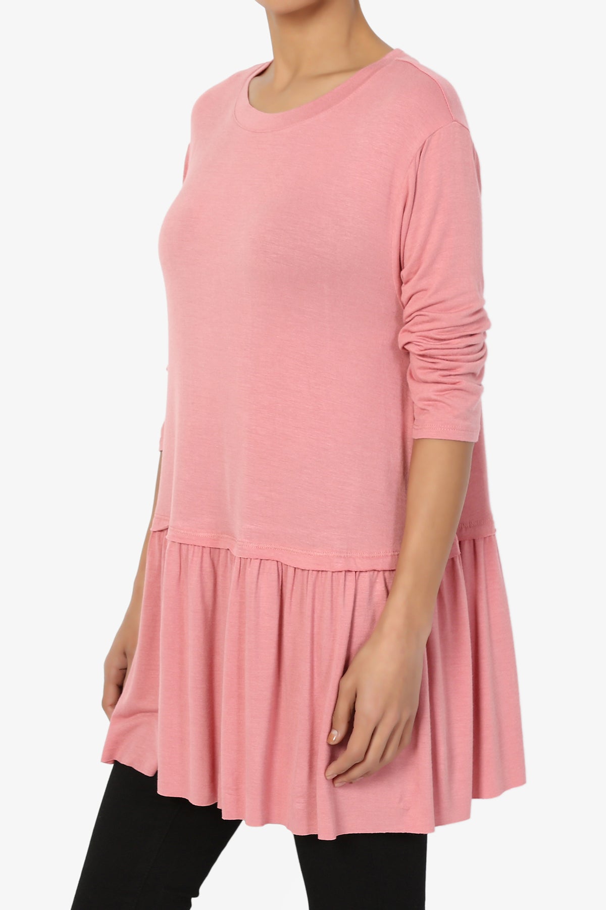 Tofino 3/4 Sleeve Pleated Peplum Top