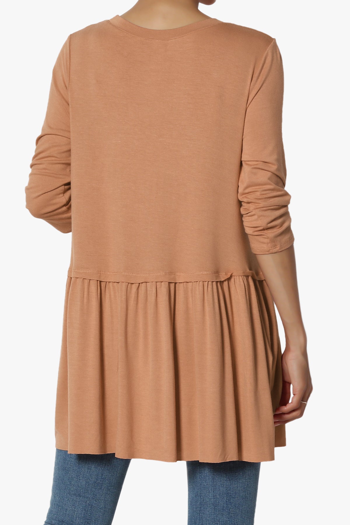 Tofino 3/4 Sleeve Pleated Peplum Top