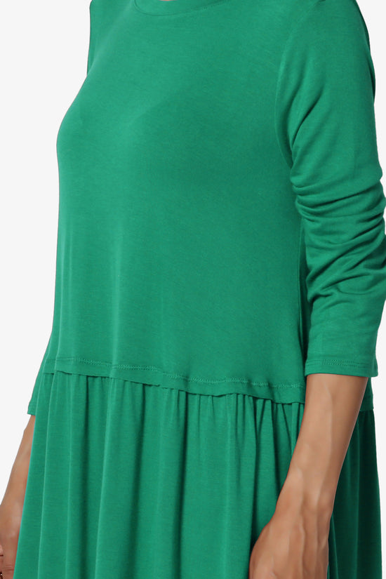 Tofino 3/4 Sleeve Pleated Peplum Top