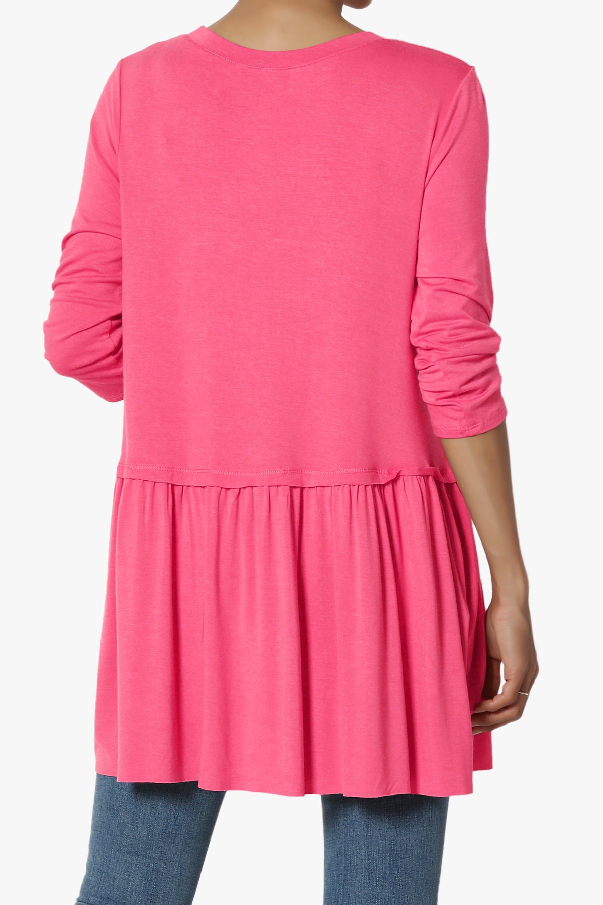 Tofino 3/4 Sleeve Pleated Peplum Top