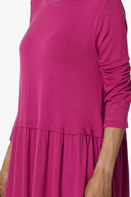 Tofino 3/4 Sleeve Pleated Peplum Top