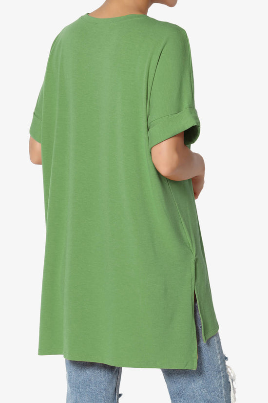 Load image into Gallery viewer, Onella Round Neck Rolled Short Sleeve Top KIWI_4
