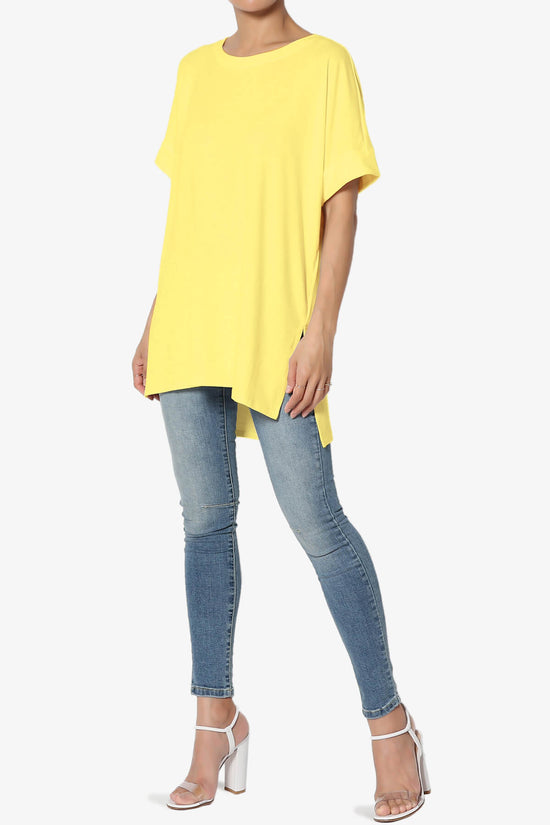Onella Round Neck Rolled Short Sleeve Top YELLOW_6