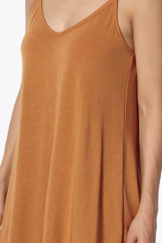 Chelsea Scoop & V Neck Flared Camisole Top ALMOND_5