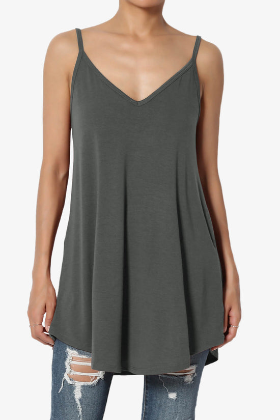 Load image into Gallery viewer, Chelsea Scoop &amp;amp; V Neck Flared Camisole Top ASH GREY_1
