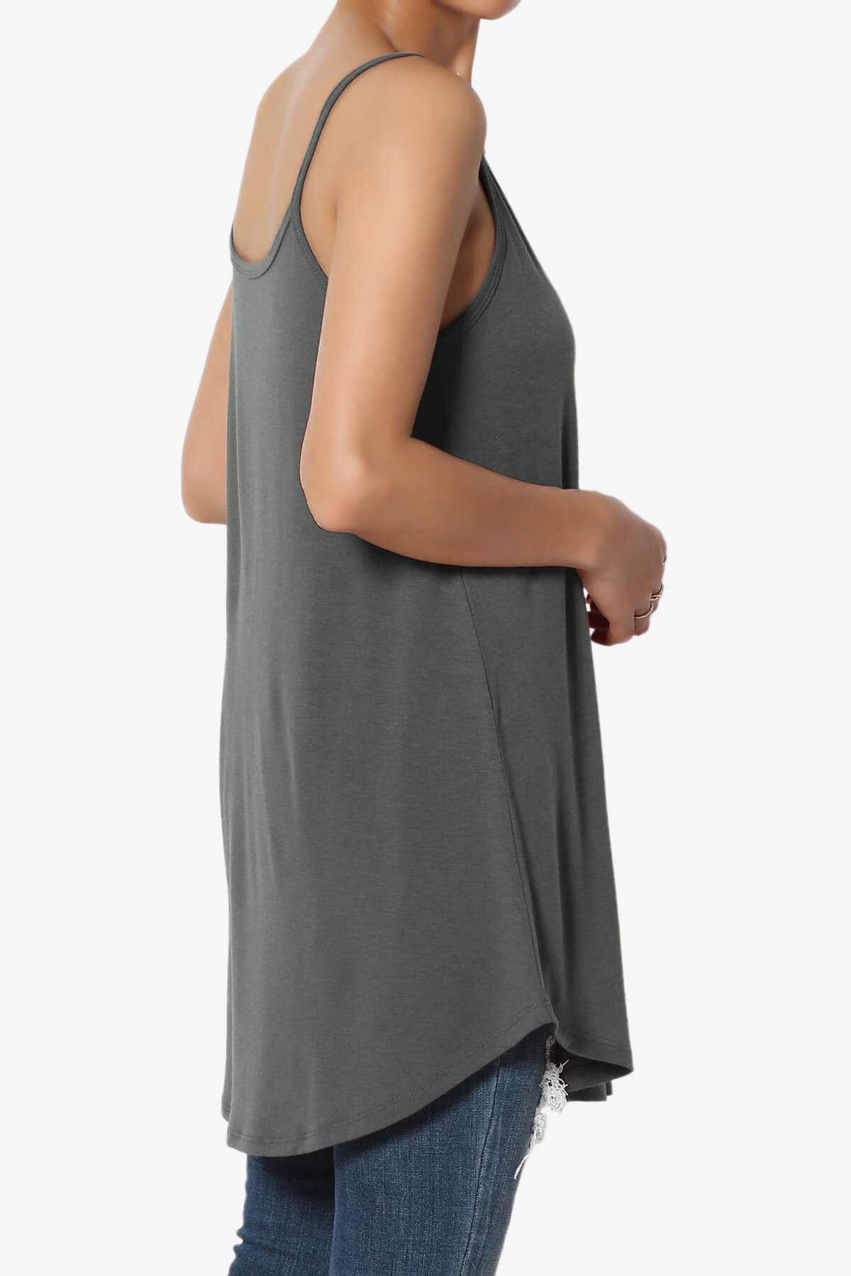Load image into Gallery viewer, Chelsea Scoop &amp;amp; V Neck Flared Camisole Top ASH GREY_4
