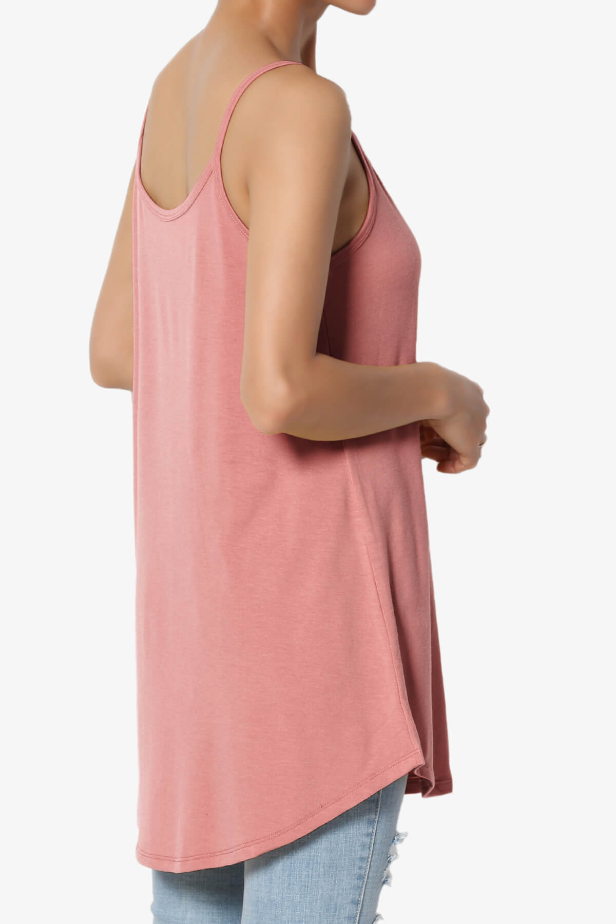 Chelsea Scoop & V Neck Flared Camisole Top ASH ROSE_4