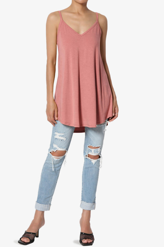 Chelsea Scoop & V Neck Flared Camisole Top ASH ROSE_6