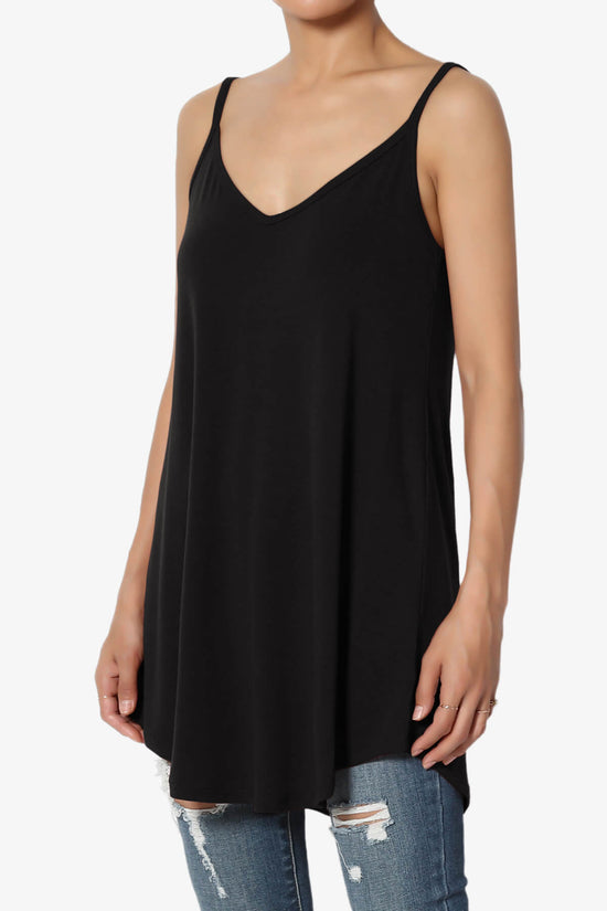 Load image into Gallery viewer, Chelsea Scoop &amp;amp; V Neck Flared Camisole Top BLACK_3
