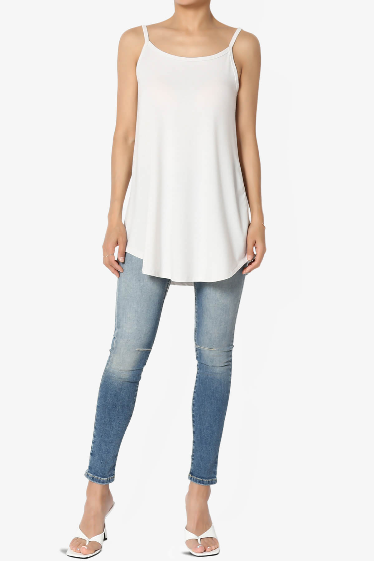 Load image into Gallery viewer, Chelsea Scoop &amp;amp; V Neck Flared Camisole Top BONE_6
