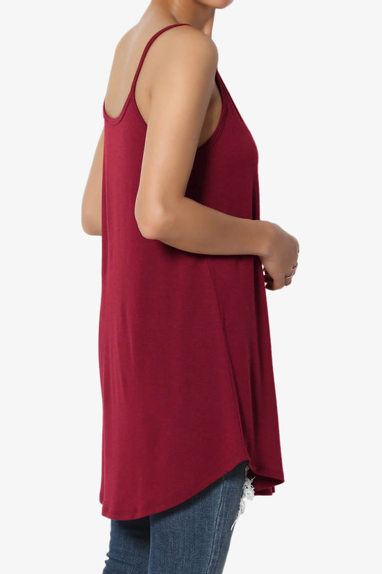 Load image into Gallery viewer, Chelsea Scoop &amp;amp; V Neck Flared Camisole Top BURGUNDY_4
