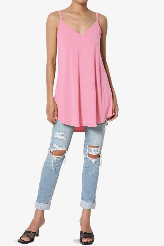 Chelsea Scoop & V Neck Flared Camisole Top CANDY PINK_6